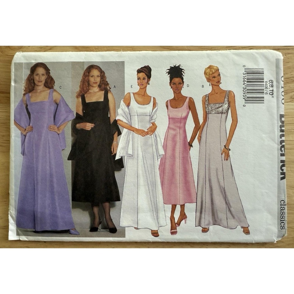Butterick Pattern 6406 Misses' / Misses' Petite Dress‎ & Stole Size 6-10 UNCUT